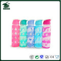 Food grade brosilicate glass bottle with water drop silicone sleeve